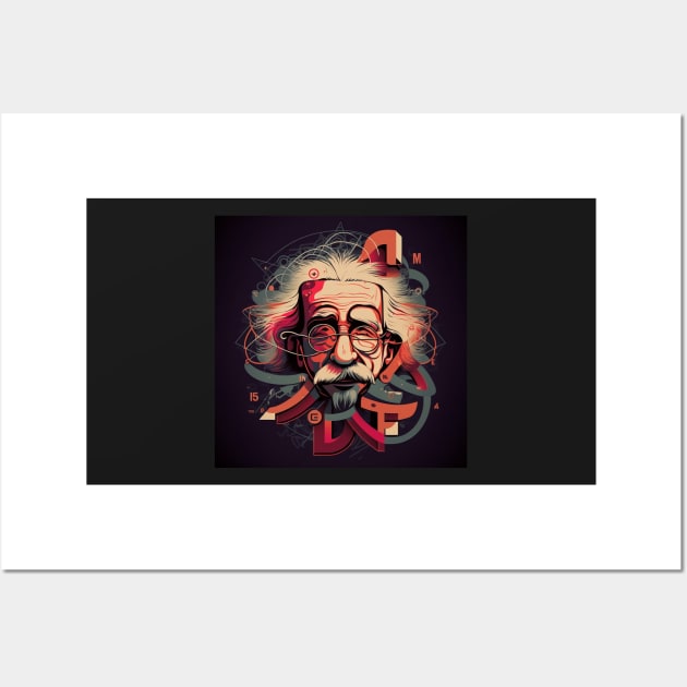 Albert Einstein E=mc2 design, Wall Art by Buff Geeks Art